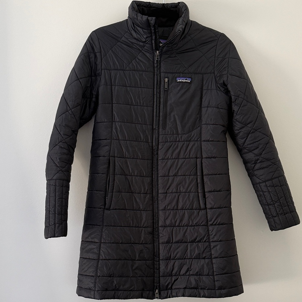 Patagonia Black Quilted Women's Long Insulated Coat